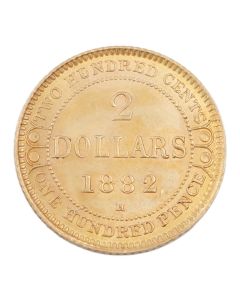 1882H Newfoundland $2 gold coin nice original choice AU/UNC