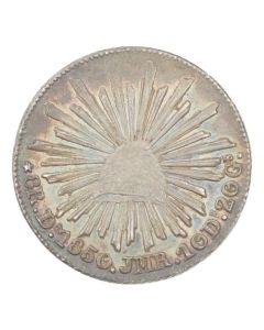 1850 Do-JMR Mexico Republic 8 Reales 27 grams Choice AU/UNC