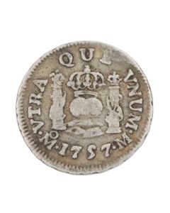 1757 Mexico 1 Real silver coin circulated