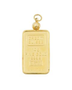 10 Gram Credit Suisse Gold Bar in 14K Yellow Gold Bezel – 11.08g Total Weight