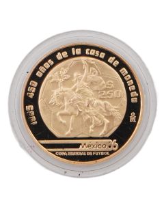 1985 Mexico 250 Pesos Mint Anniversary Gold Proof .900 Gold 8.64g - 1/4 oz Pure