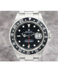 Rolex GMT-Master II 16710 Black Bezel 2002 Stainless Steel Mens Watch