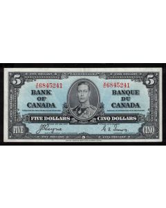 1937 Canada $5 banknote Coyne Towers X/C 6845241 Choice EF+