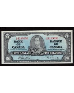 1937 Canada $5 banknote Gordon Towers X/C 4189956 VF+