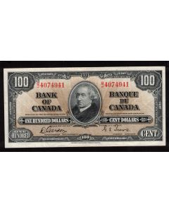 1937 Canada $100 banknote Gordon Towers B/J 4074941 nice AU