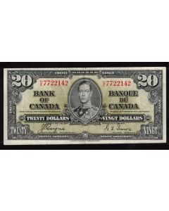 1937 Canada $20 banknote Coyne Towers H/E 7722142 VF