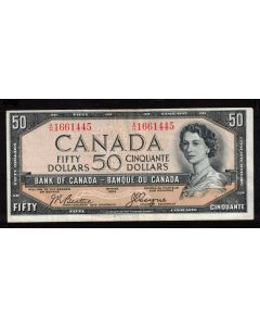 1954 Canada $50 devils face banknote Beattie Coyne A/H 1661445 VF