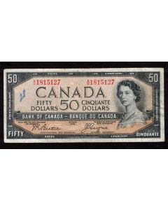 1954 Canada $50 devils face banknote Beattie Coyne A/H 1815127 FINE
