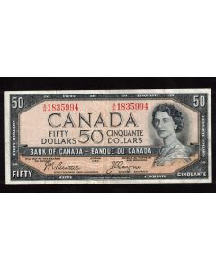 1954 Canada $50 devils face banknote Beattie Coyne A/H 1835994 F/VF