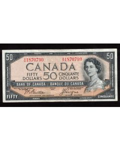 1954 Canada $50 devils face banknote Beattie Coyne A/H 1870790 VF