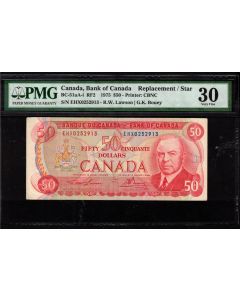 1975 Canada $50 replacement Lawson Bouey EHX0252913 BC-51aA-i PMG VF30