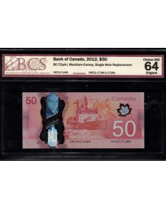 2012 Canada $50 replacement Macklem Carney FMT2171489 BCS CH UNC-64