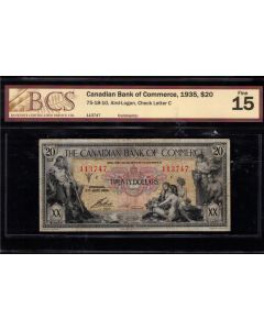 1935 Canadian Bank of Commerce $20 note Aird Logan SN113747 C BCS-F15