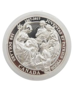 2017 Canada $100 Juventas et Patrius Vigor 10 oz .9999 Silver Confederation Medal Coin 