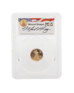 2010-W $5 Gold Eagle PCGS PR69DCAM Michael Reagan Ronald Reagan Legacy 1/10 oz