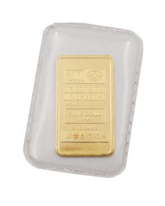 Johnson Matthey 5 Gram Gold Bar Sealed .9999 Fine JM Logo Vintage Bullion