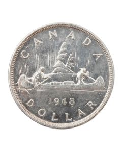 1948 Canada silver $1 dollar AU/UNC