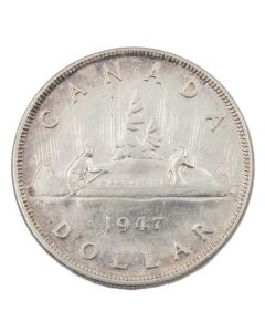 1947 Blunt-7 Canada silver $1 dollar VF