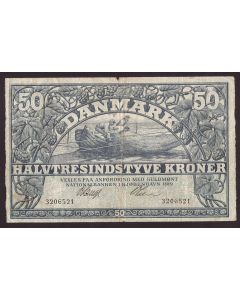 Denmark 50 Kroner 1919 P-22c nice a/fine