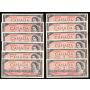 12 x Canada 1954 $2 banknotes mixed signatures and prefix VF to VF+