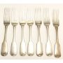 1815 Dublin Ireland 7x Sterling Silver Forks MATHEW WEST