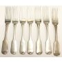 1815 Dublin Ireland 7x Sterling Silver Forks MATHEW WEST