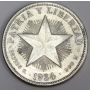 1934 Cuba One Peso Patria Y Libertad silver coin EF45