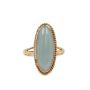 18K Yellow Gold Ladies Ring with Green Nephrite Jade – Size 8.5