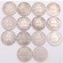 14 x Germany One Mark silver coins 1902-1908 