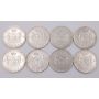 8x 1944 Romania 500 Lei silver coins 8-coins