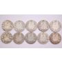 10x 1910 Canada 50 cents King Edward VII 10-coins AG/G