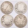 4x Canada Queen Victoria 25 cents 1899 2x1900 1901 4-coins AG/G