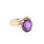 14 Karat Birks Yellow Gold Ladies Amethyst and Diamond Ring 