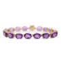 14 Karat Yellow Gold Ladies Amethyst Tennis bracelet  6 1/2 inches