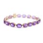14 Karat Yellow Gold Ladies Amethyst Tennis bracelet  6 1/2 inches