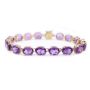 14 Karat Yellow Gold Ladies Amethyst Tennis bracelet  6 1/2 inches