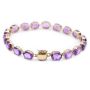 14 Karat Yellow Gold Ladies Amethyst Tennis bracelet  6 1/2 inches