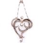 14 Karat Yellow white Gold Victorian Diamond Heart shaped pendant and .835 silver chain