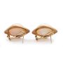 14K Yellow Gold Mabe cultured pearl earrings French post/Omega hinge