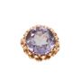 18K yg synthetic Amethyst Ring 7.27 grams beautiful eye appeal Size-7.5