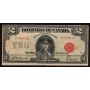1923 Canada $2 banknote McAavour Saunders RED G-2 P-845533 FINE