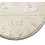 1945 5/5 Canada silver dollar $1  nice EF