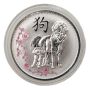 2018 Year of the Dog 1 oz .999 Silver Chinese Zodiac Colorized Blossom Coin – Dogs & Plum Flower Design