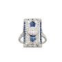 Art Deco c1930 18K White Gold Diamond Sapphire Ring  Size 5