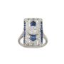 Art Deco c1930 18K White Gold Diamond Sapphire Ring  Size 5