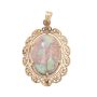 14K Yellow Gold Pendant with 6.75ct Boulder Opal Green-Red