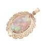 14K Yellow Gold Pendant with 6.75ct Boulder Opal Green-Red