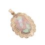 14K Yellow Gold Pendant with 6.75ct Boulder Opal Green-Red