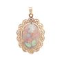 14K Yellow Gold Pendant with 6.75ct Boulder Opal Green-Red