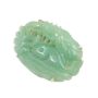 14K Yellow Gold Green Jadeite Brooch Handmade Carved Fish 
